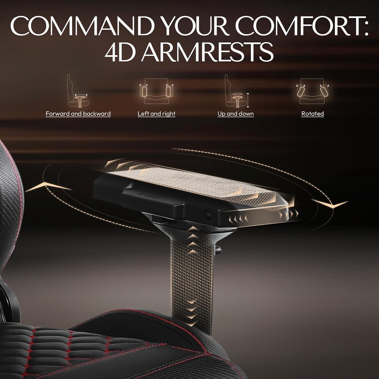 image:imageDowinx Big amp Tall Vintage Gaming Chair for Adults 400 lb Capacity Heavy Duty Ergonomic Computer Chair with Massage Lumbar Footrest amp Easy Side Recline BlackDark Black
