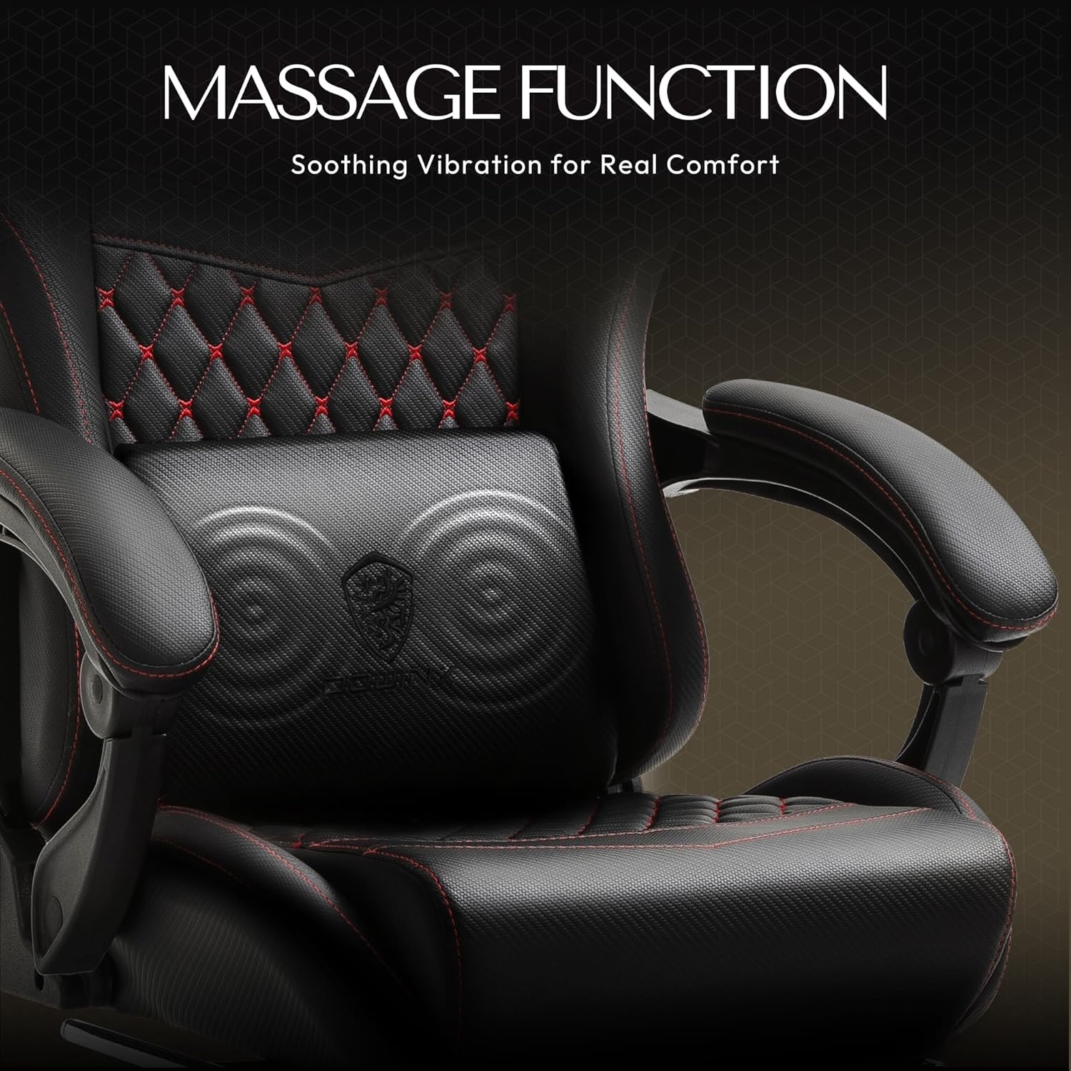 image:imageDowinx Big amp Tall Vintage Gaming Chair for Adults 400 lb Capacity Heavy Duty Ergonomic Computer Chair with Massage Lumbar Footrest amp Easy Side Recline BlackBlack