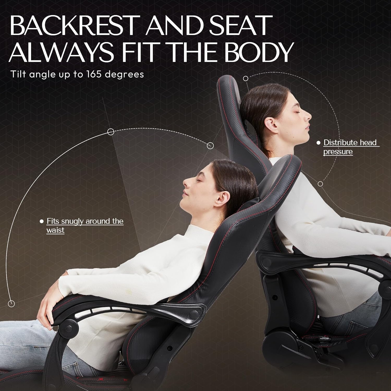 image:imageDowinx Big amp Tall Vintage Gaming Chair for Adults 400 lb Capacity Heavy Duty Ergonomic Computer Chair with Massage Lumbar Footrest amp Easy Side Recline BlackBlack