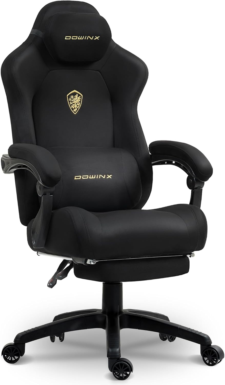 image:imageDowinx Gaming Chair Ergonomic Office Recliner for Computer with Massage Lumbar Support Racing Style Armchair PU Leather ESports Gamer Chairs with Retractable Footrest Blue Grey