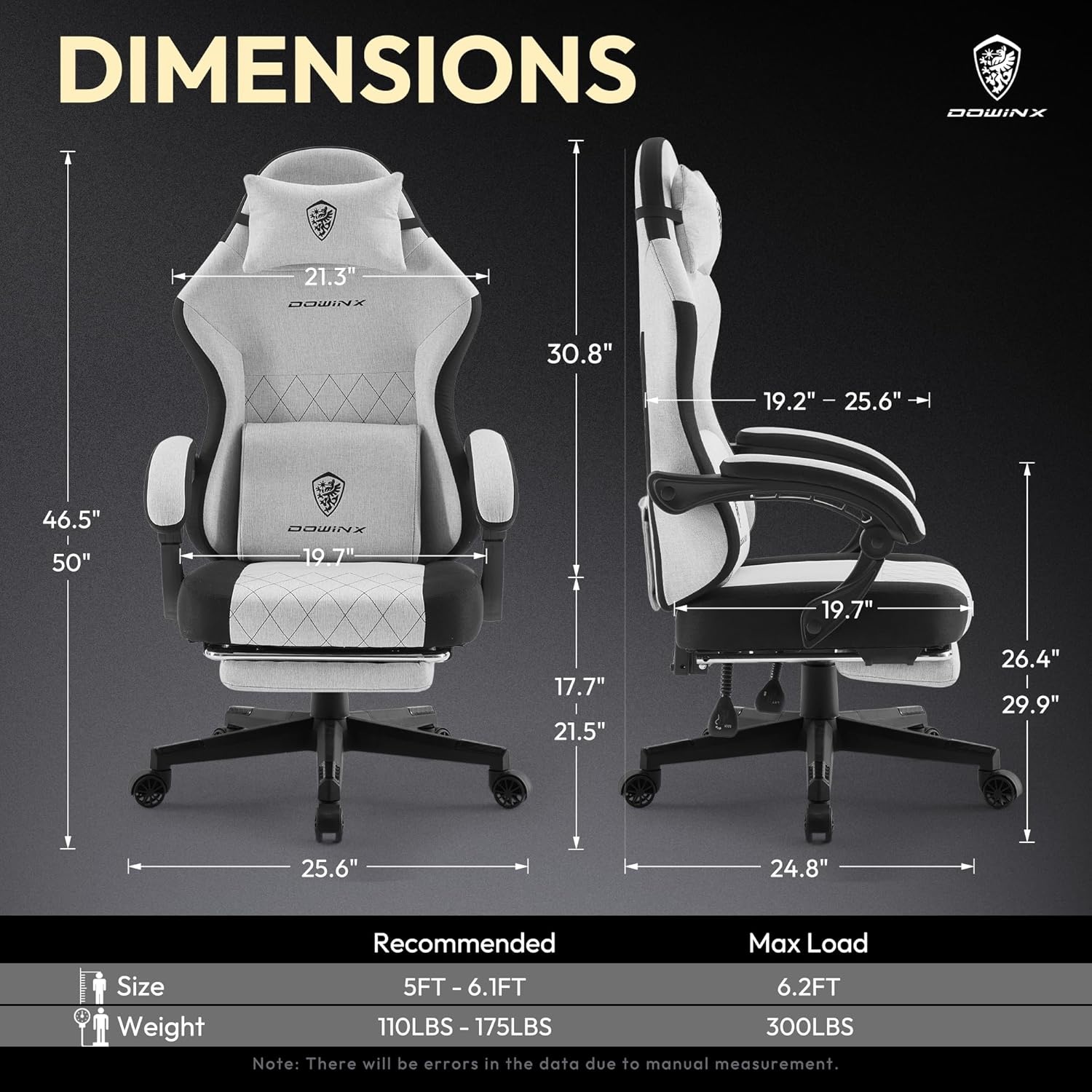 image:imageDowinx Gaming Chair with Pocket Spring Cushion High Back Ergonomic 360 Swivel Chair for Office Gaming Massage Lumbar Support with Footrest for Adults 300LBS Capacity Beige for Office GamingBlack Gray
