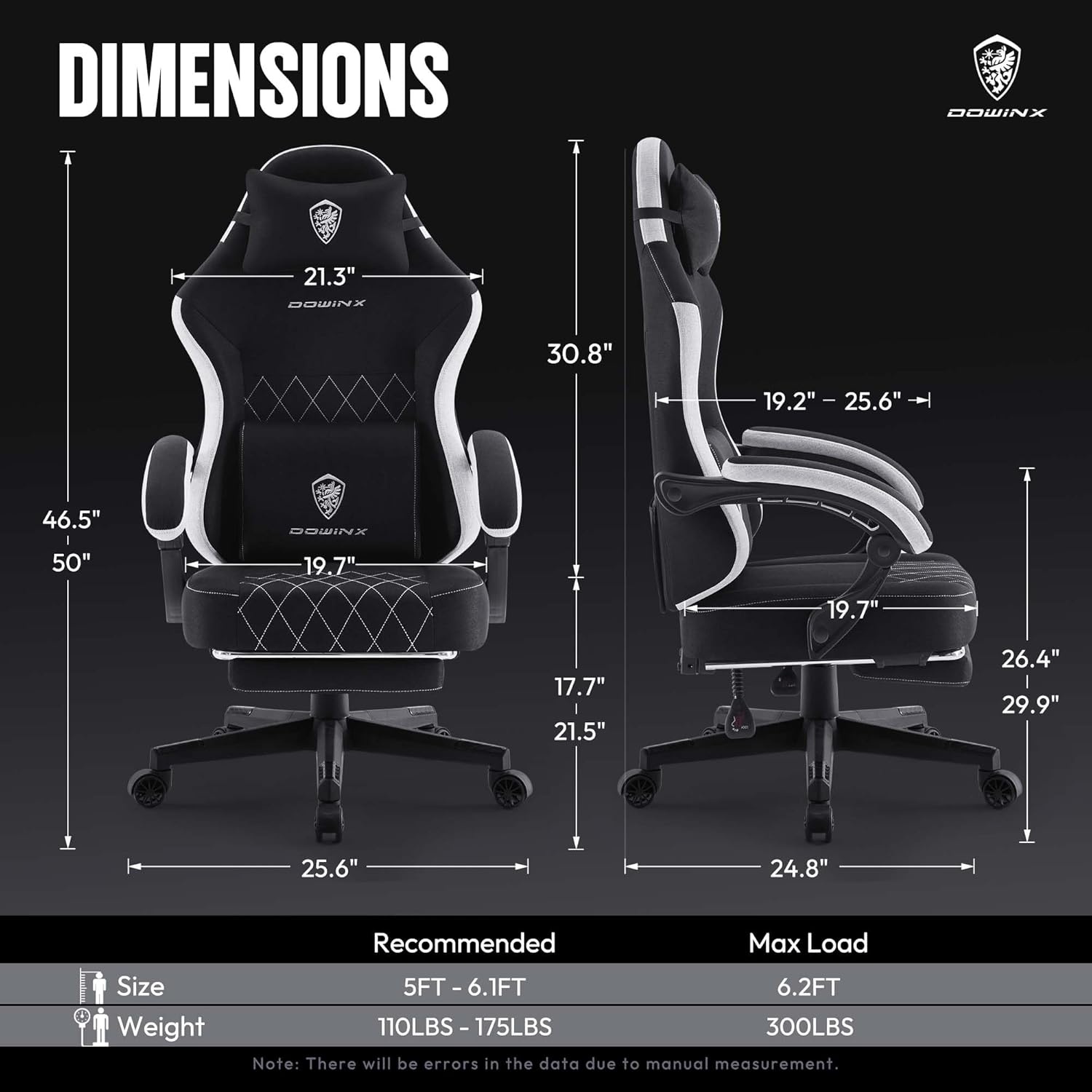 image:imageDowinx Gaming Chair with Pocket Spring Cushion High Back Ergonomic 360 Swivel Chair for Office Gaming Massage Lumbar Support with Footrest for Adults 300LBS Capacity Beige for Office GamingBlack
