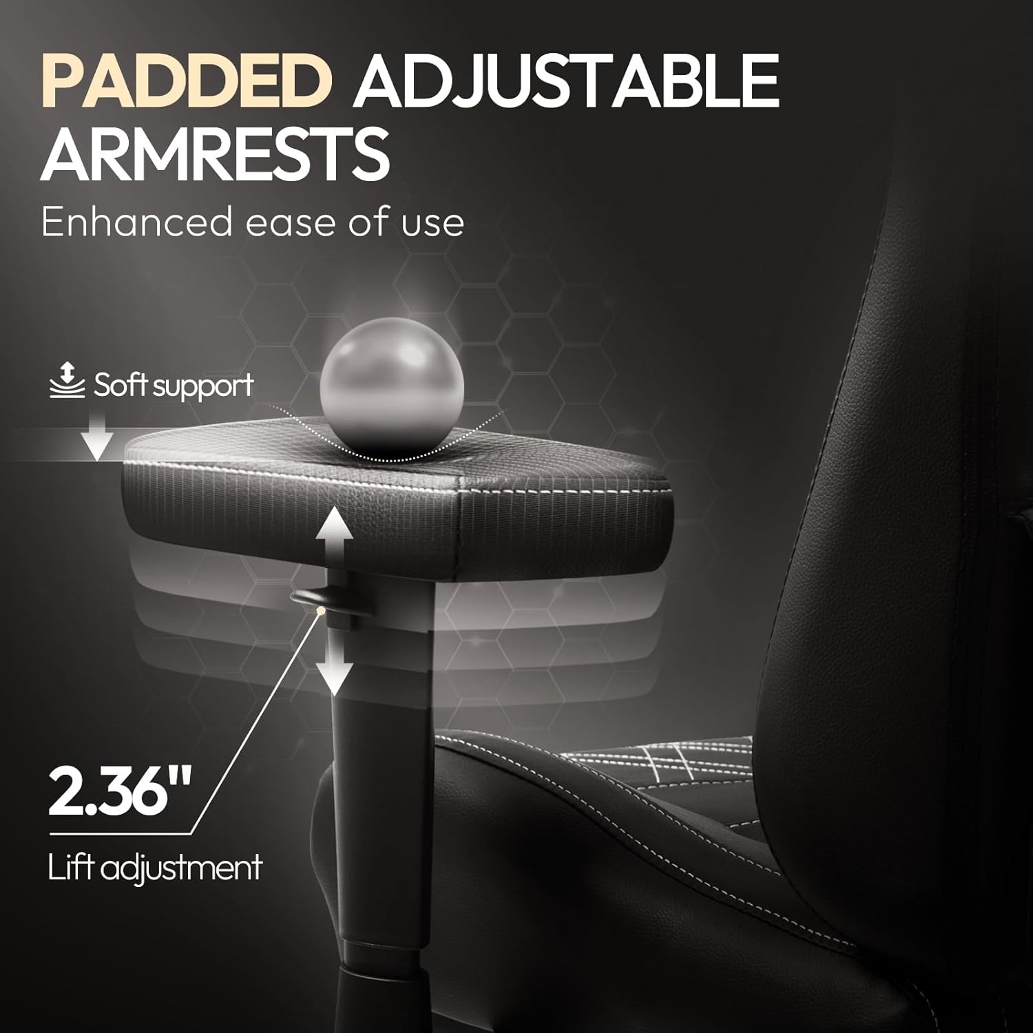 image:imageDowinx Heated Massage Gaming Chair for Adults Ergonomic Gamer Chair with SofaGrade Pocket Spring Cushion and with Lumbar Support Reclining Computer Chair with Adjustable Footrest Black White