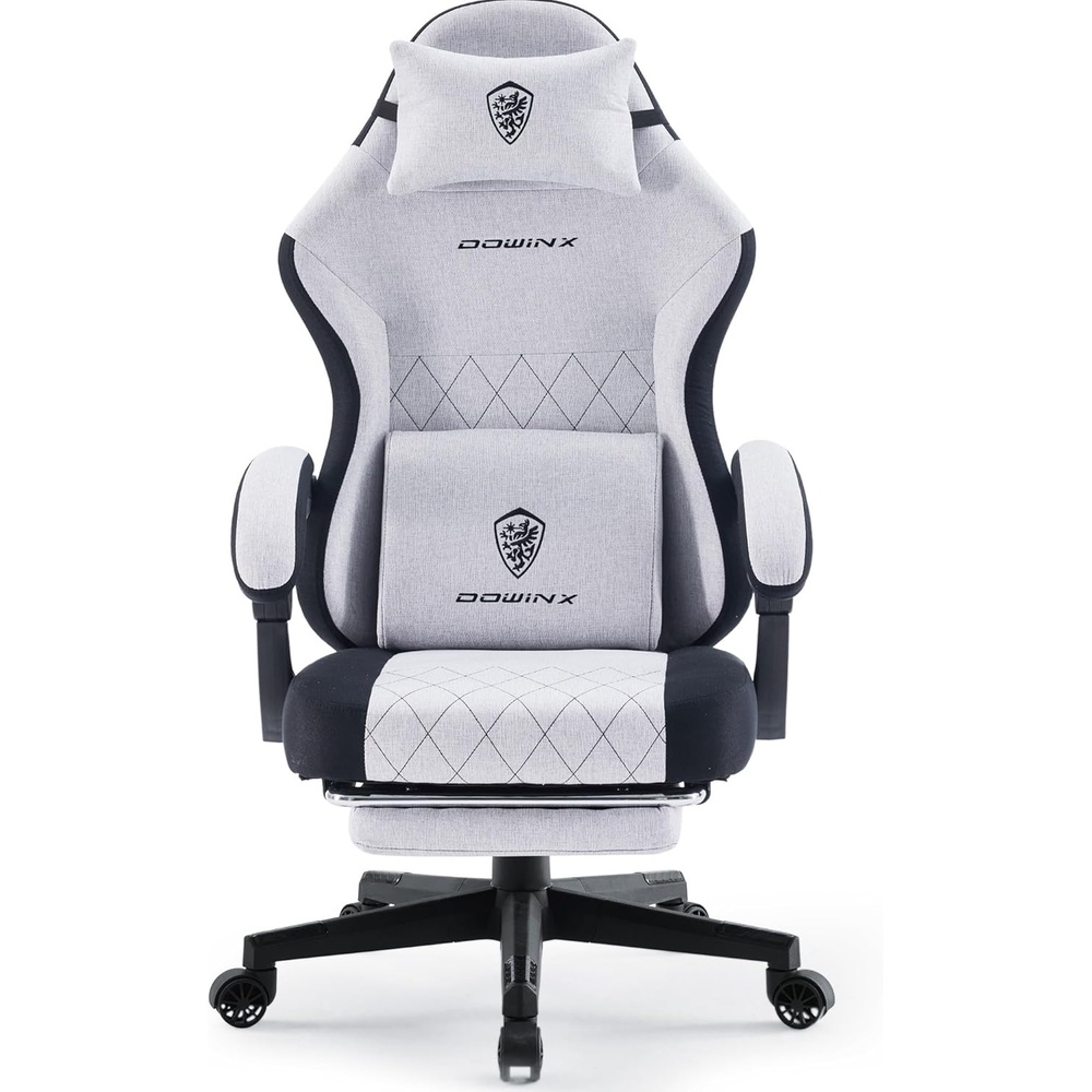 image:imageDowinx Gaming Chair with Pocket Spring Cushion High Back Ergonomic 360 Swivel Chair for Office Gaming Massage Lumbar Support with Footrest for Adults 300LBS Capacity Beige for Office GamingBlack Gray