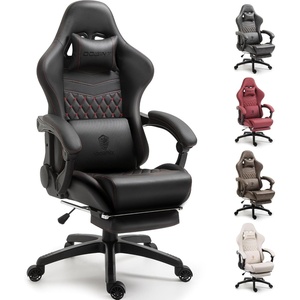 image:imageDowinx Big amp Tall Vintage Gaming Chair for Adults 400 lb Capacity Heavy Duty Ergonomic Computer Chair with Massage Lumbar Footrest amp Easy Side Recline BlackBlack