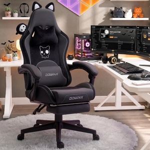 image:imageDowinx Gaming Chair Cute with Cat Ears and Massage Lumbar Support Ergonomic Computer Chair for Girl with Footrest and Headrest Comfortable Reclining Game Chair 290lbs for Adult Teen Blue GreenAll Black