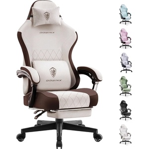 image:imageDowinx Gaming Chair Fabric with Pocket Spring Cushion High Back Ergonomic Computer Chair with Footrest for Adults Massage Lumbar Support Swivel Game Chair for Office Gaming 300LBS GreenBrown