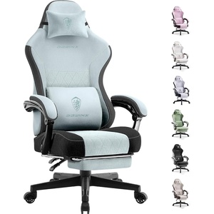 image:imageDowinx Gaming Chair Fabric with Pocket Spring Cushion High Back Ergonomic Computer Chair with Footrest for Adults Massage Lumbar Support Swivel Game Chair for Office Gaming 300LBS GreenCyan