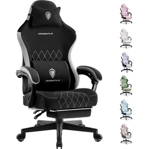 image:imageDowinx Gaming Chair Fabric with Pocket Spring Cushion High Back Ergonomic Computer Chair with Footrest for Adults Massage Lumbar Support Swivel Game Chair for Office Gaming 300LBS GreenBlack