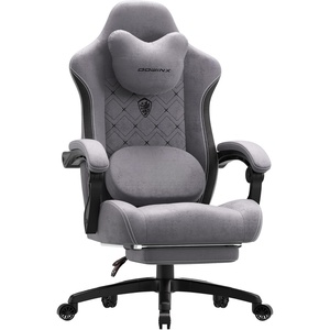 image:imageDowinx Gaming Chair with Heated Massage Lumbar SupportBig and Tall Fabric Gaming Chairs for Adults with Footrest Ergonomic Computer Game Chair with Poket Spring Cushions 350lbs BlackGrey