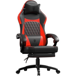 image:imageDowinx Gaming Chair with Pocket Spring Cushion Ergonomic Computer Chair with Massage Lumbar and Footrest for Adults High Back Game Chair Leather for Office Gaming 300LBS Green New50a Red