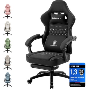 image:imageDowinx Gaming Chair with Pocket Spring Cushion Ergonomic Computer Chair with Massage Lumbar and Footrest for Adults High Back Game Chair Leather for Office Gaming 300LBS Green NewBlackWhite