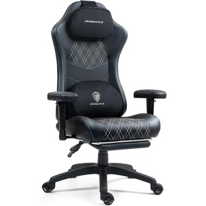 image:imageDowinx Heated Massage Gaming Chair for Adults Ergonomic Gamer Chair with SofaGrade Pocket Spring Cushion and with Lumbar Support Reclining Computer Chair with Adjustable Footrest Black White