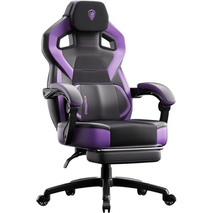 image:imageDowinx PU Leather Gaming Chair with Footrest Big and Tall Ergonomic Computer Chair with Lumbar Support Wide Back Gamer Chair for Heavy People BlackPurplepu