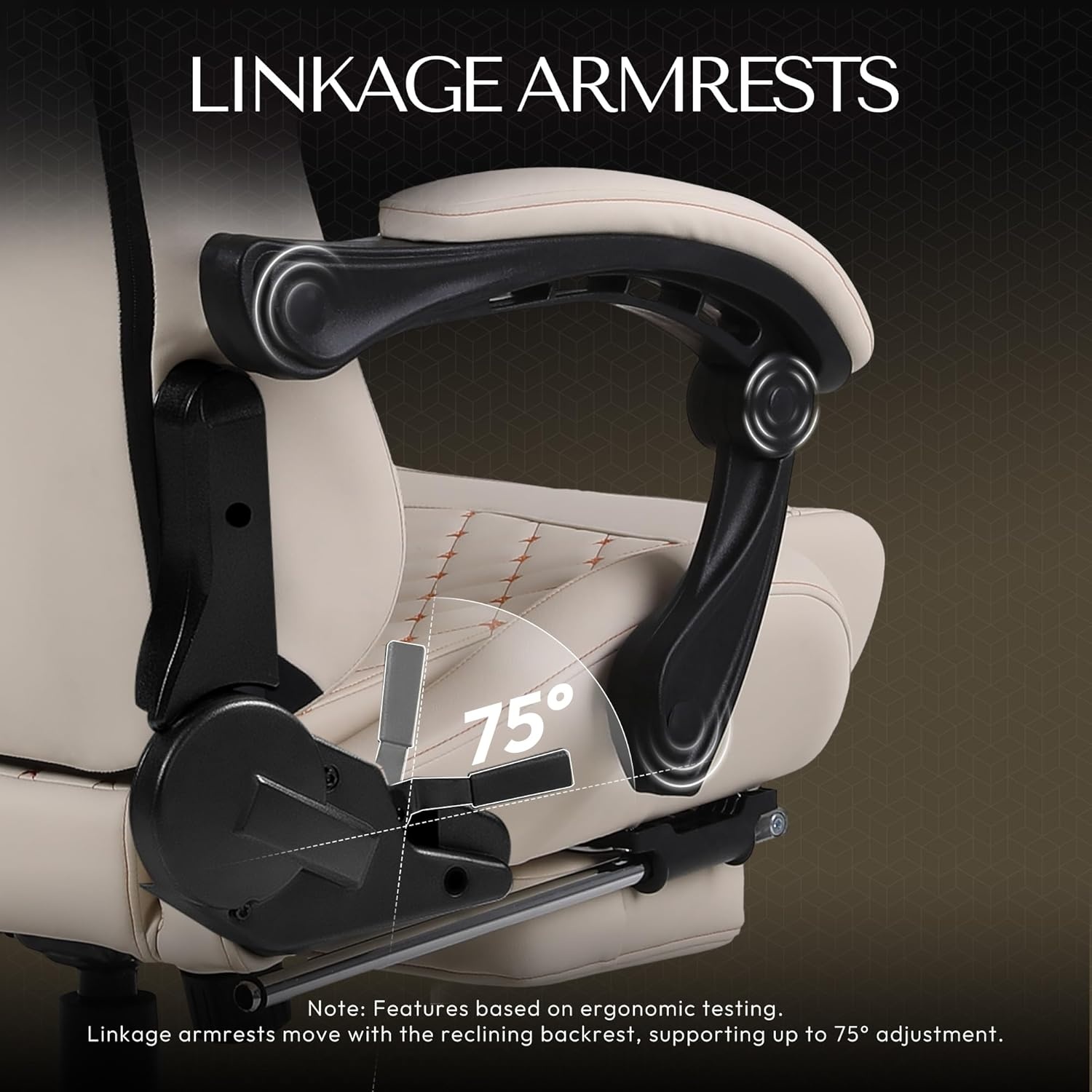image:imageDowinx Gaming Chair Big and Tall Ergonomic Computer Chair with Footrest and Massage Lumbar Support High Back Comfortable Gamer Chair for Adults 350Lbs PU Leather for Office Game Ivory
