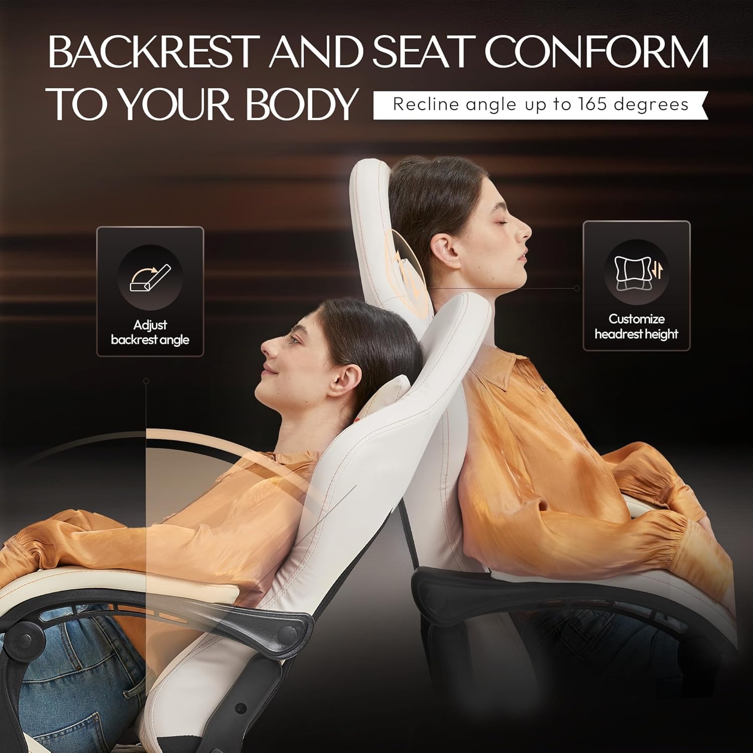 image:imageDowinx Gaming Chair Big and Tall Ergonomic PC Gaming Chair with Footrest amp Massage Racing Style Reclining Computer Chair for Adults 400LBS Capacity Heavy Duty Gamer Chair BlackWhite