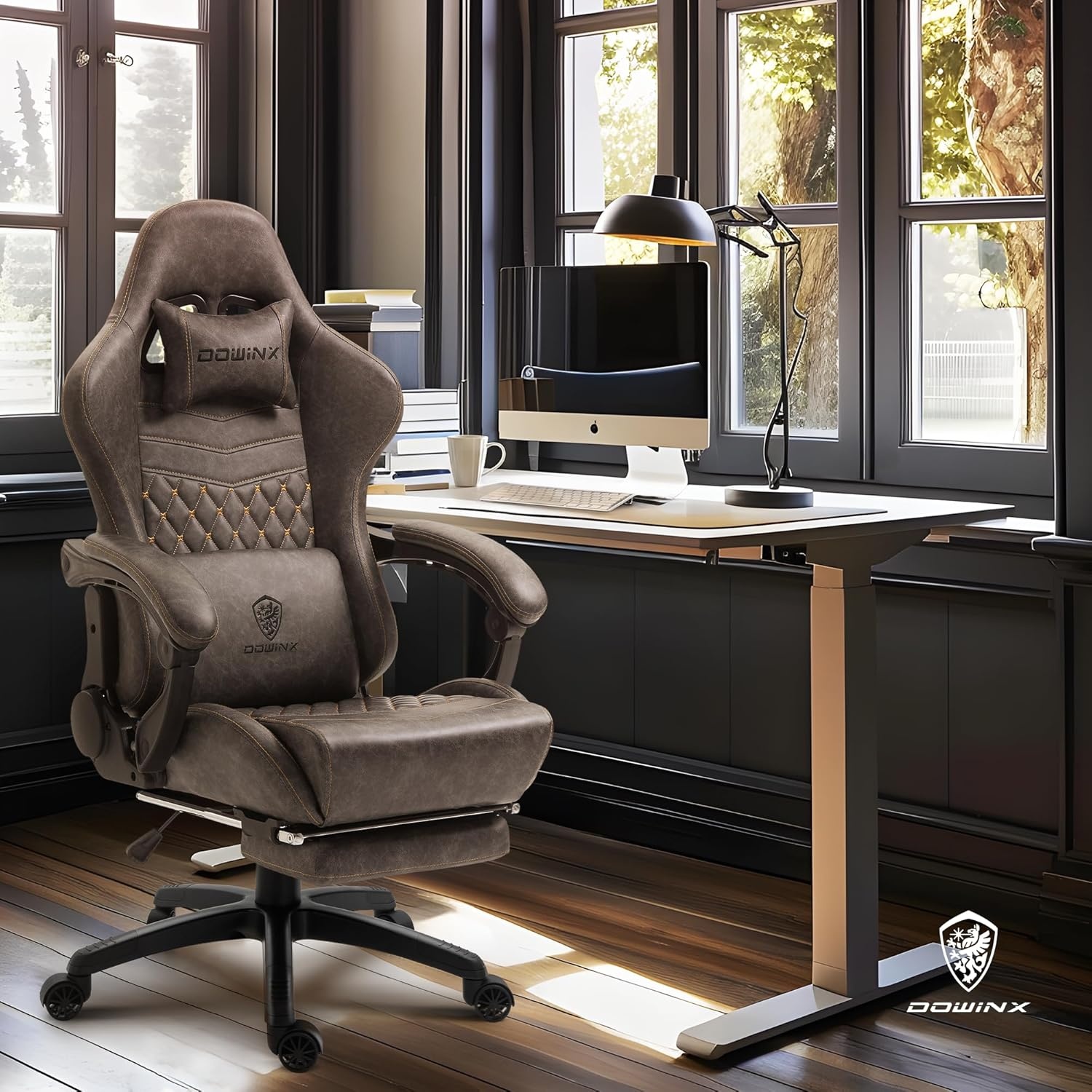 image:imageDowinx Gaming Chair Big and Tall Ergonomic PC Gaming Chair with Footrest amp Massage Racing Style Reclining Computer Chair for Adults 400LBS Capacity Heavy Duty Gamer Chair BlackBrown
