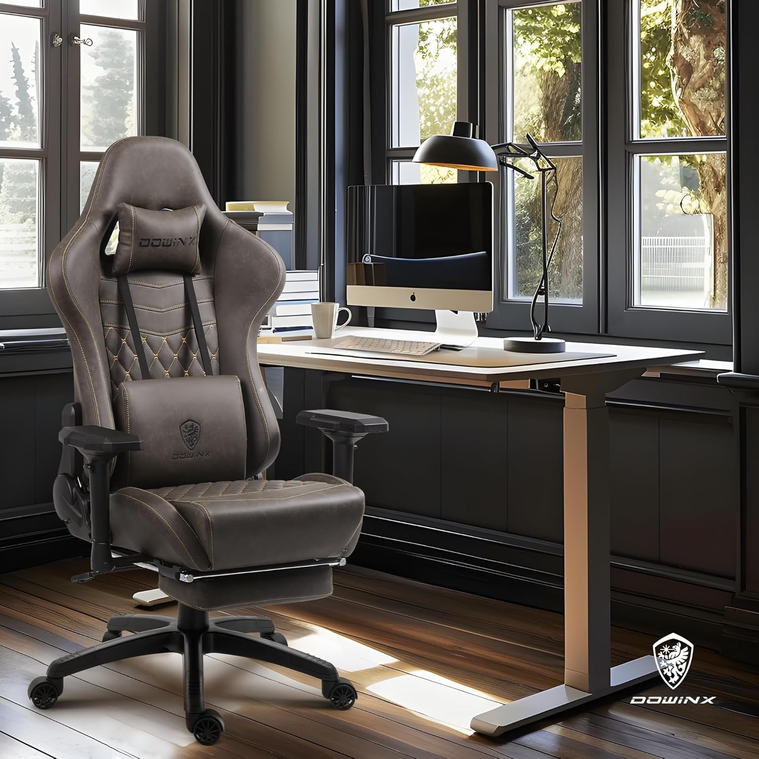 image:imageDowinx Gaming Chair Big and Tall Ergonomic PC Gaming Chair with Footrest amp Massage Racing Style Reclining Computer Chair for Adults 400LBS Capacity Heavy Duty Gamer Chair BlackBrown