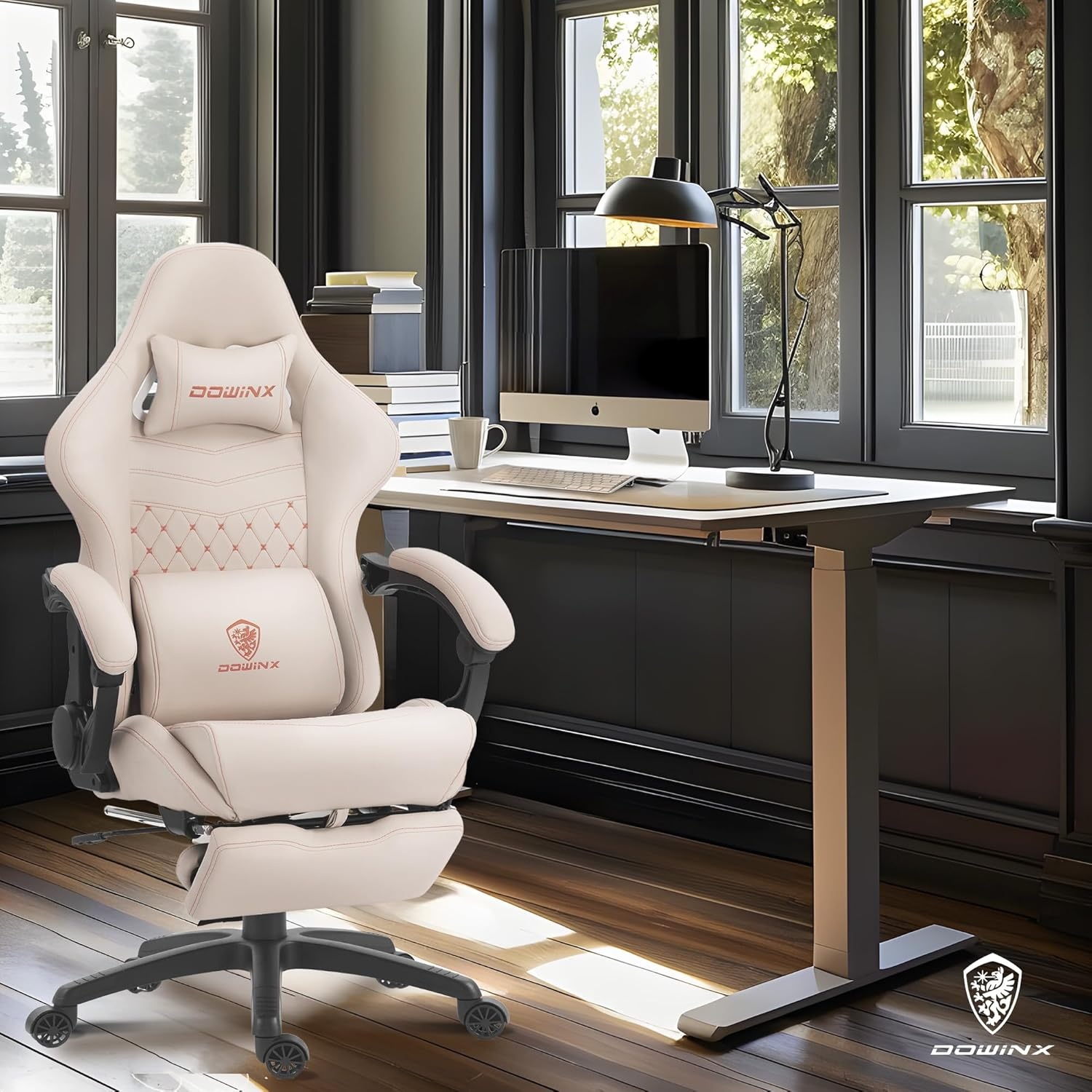 image:imageDowinx Gaming Chair Big and Tall Ergonomic PC Gaming Chair with Footrest amp Massage Racing Style Reclining Computer Chair for Adults 400LBS Capacity Heavy Duty Gamer Chair BlackWhite