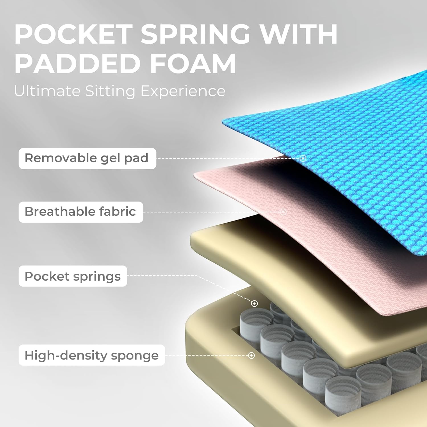 image:imageDowinx Gaming Chair Breathable Fabric Game Chair with Gel Pad and Storage Bag Comfortable Gamer Chair with Pocket Spring Cushion Ergonomic Computer Chair with Footrest GreenPink