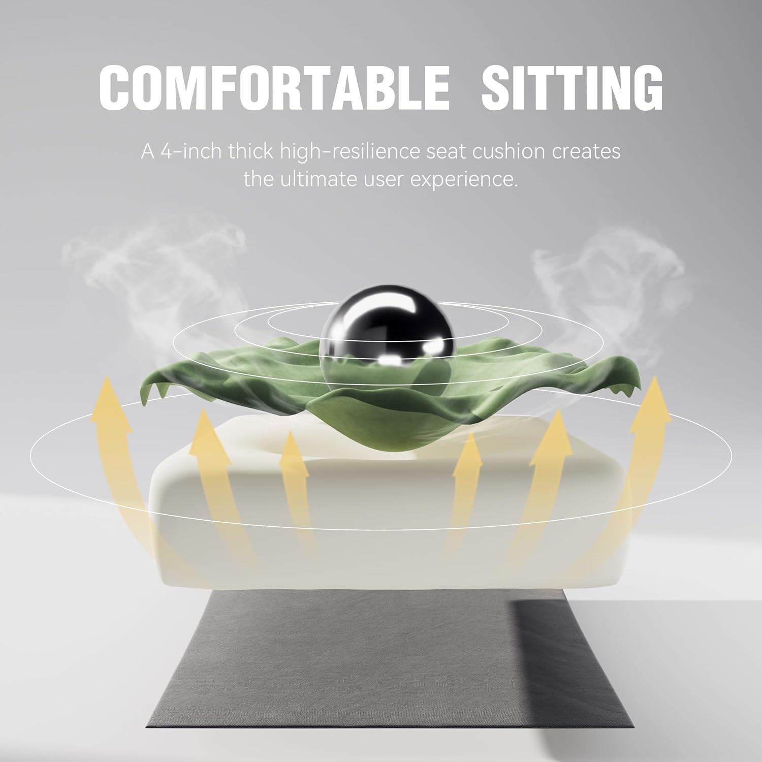 image:imageDowinx Gaming Chair with Massage Lumbar Support Breathable Fabric Ergonomic Computer Chair with Footrest for Adults High Back Reclining Game Chair for Office Gaming Green