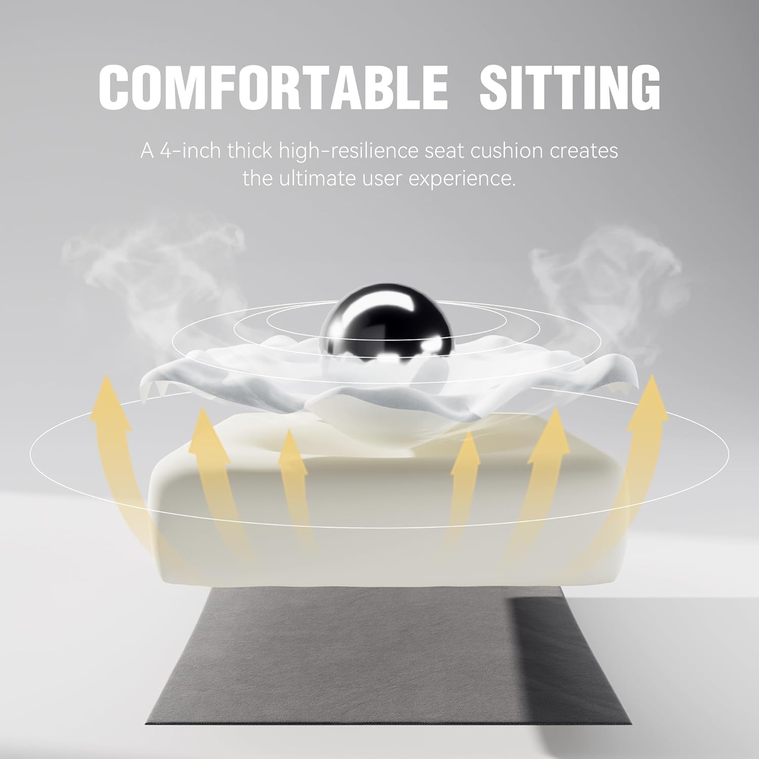 image:imageDowinx Gaming Chair with Massage Lumbar Support Suede Fabric Ergonomic Computer Chair with Footrest for Adults High Back Reclining Game Chair for Office Gaming OffWhite