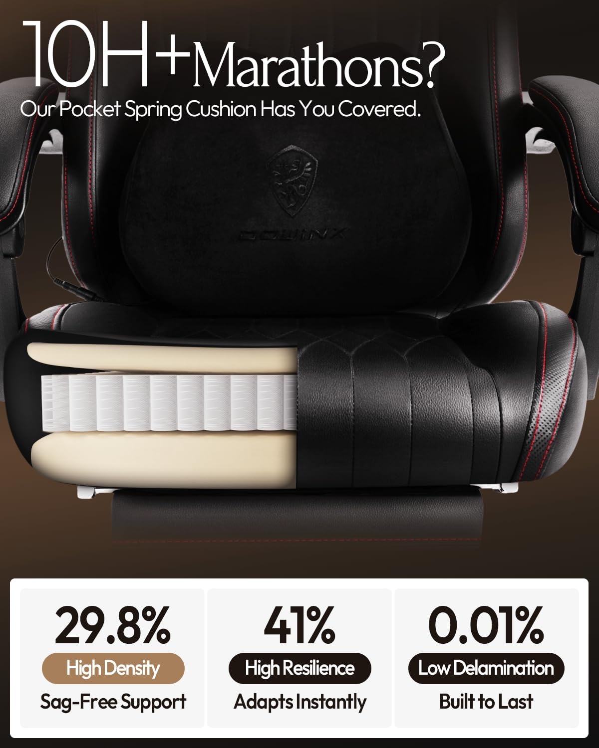 image:imageDowinx Gaming Video Gaming Chair with Shiatsu Neck Massage and Lumbar Support for Home Office High Back Recliner Height Adjustable Ergonomic Comfy Leather Computer Desk Chair BlackBlack