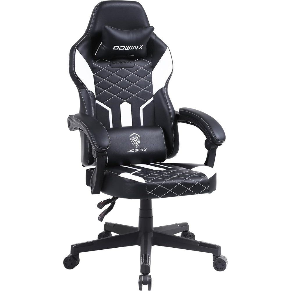 image:imageDowinx Gaming Chair with Pocket Spring Cushion Ergonomic Computer Chair High Back Reclining Game Chair Pu Leather 350LBS White