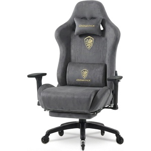 image:imageDowinx Big and Tall Gaming Chair with Suede Fabric Breathable Game Chairs for Adults with Oversized Thick Seat for 440lbs Ergonomic Gamer Chair for Streaming amp Long Gaming Sessions GreyGrey