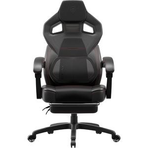 image:imageDowinx Fabric Gaming Chair with Footrest 350lb Big and Tall Gamer Chair Wide Seat Ergonomic Computer Chair with Lumbar Massage Support Wide Back Office Chair for Heavy People BlackBlack
