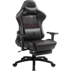 image:imageDowinx Gaming Chair Big and Tall Ergonomic Computer Chair with 4D Armrests and Footrest Massage Lumbar Support High Back Comfortable Gamer Chair for Adults 350Lbs PU Leather for Office Game Black
