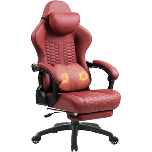 image:imageDowinx Gaming Chair Big and Tall Ergonomic PC Gaming Chair with Footrest amp Massage Racing Style Reclining Computer Chair for Adults 400LBS Capacity  Heavy Duty Gamer Chair BlackDark Red
