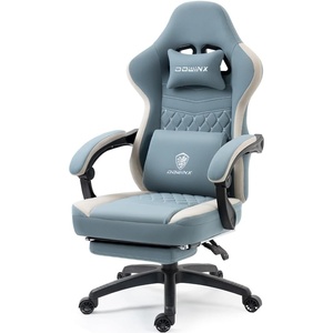 image:imageDowinx Gaming Chair Breathable Fabric Game Chair with Gel Pad and Storage Bag Comfortable Gamer Chair with Pocket Spring Cushion Ergonomic Computer Chair with Footrest GreenBlue
