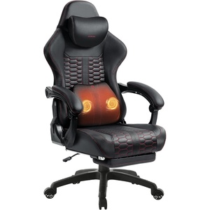 image:imageDowinx Gaming Chair for Adults with DualPoint Massage Ergonomic Racing Style Game Chair Footrest High Back Computer Chair 360 Swivel for Office400LBS Black