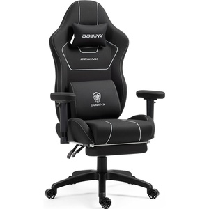 image:imageDowinx Gaming Chair with Pocket Spring Cushion Breathable Fabric Ergonomic Office Chair with Footrest amp Massage Lumbar Support Comfortable Reclining Chair for Long Hours Sitting 350LBS BlackBlack