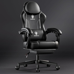 image:imageDowinx Gaming Chair with Pocket Spring Cushion Ergonomic Computer Chair with Massage Lumbar and Footrest for Adults High Back Game Chair Leather for Office Gaming 300LBS Blue NewBlack