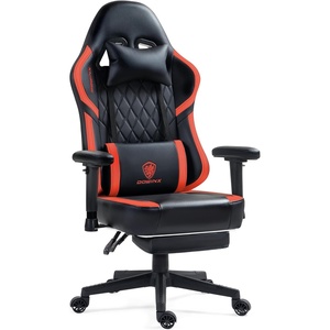 image:imageDowinx Gaming Chair with Pocket Spring Cushion Massage Gamer Chair Pu Leather with Lumbar Support Ergonomic Computer Office Chair with Footrest 300lbs for Adult Black Red