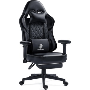image:imageDowinx Gaming Chair with Pocket Spring Cushion Massage Gamer Chair Pu Leather with Lumbar Support Ergonomic Computer Office with Footrest 300lbs for Adult Black