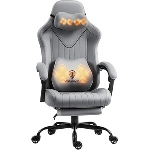 image:imageDowinx Gaming Video Gaming Chair with Shiatsu Neck Massage and Lumbar Support for Home Office High Back Recliner Height Adjustable Ergonomic Comfy Leather Computer Desk Chair BlackGrey