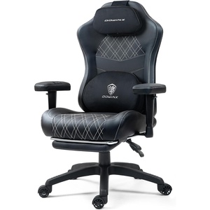 image:imageDowinx Heated Massage Gaming Chair for Adults  Ergonomic Reclining Computer Chair with Pocket Spring Cushion and Adjustable Footrest Heavy Duty Gaming Chair with Lumbar Support Black White