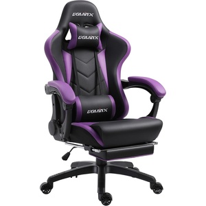 image:imageDowinx Gaming Chair Ergonomic Racing Style Recliner with Massage Lumbar Support Office Armchair for Computer PU Leather ESports Gamer Chairs with Footrest BlackampPurple